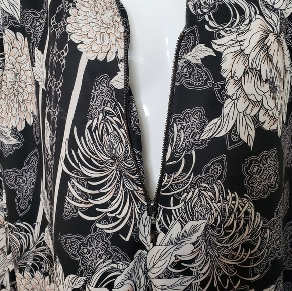 Point Zero Floral 1/4 Zip Long Sleeve Top Pullover Neutral Women's Size XL - Picture 6 of 14